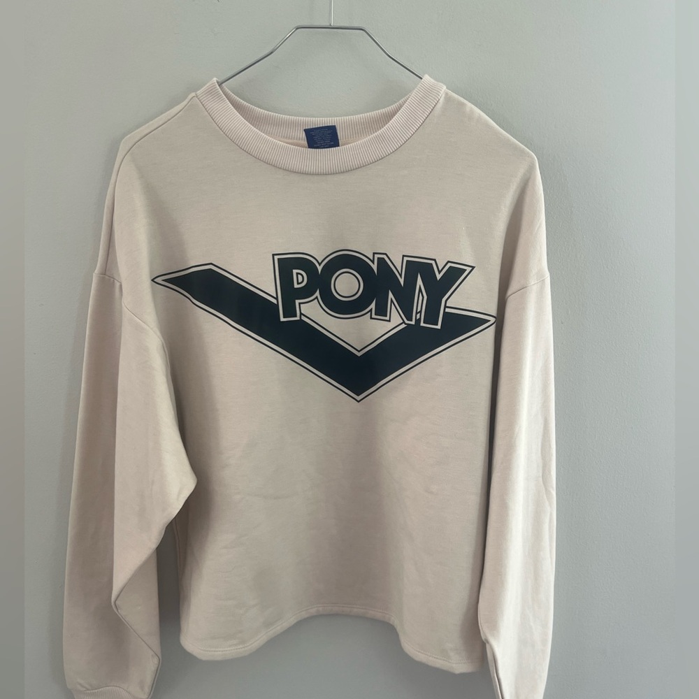 Pony women’s Sweatshirt Crew Neck Loose Waist Size Small